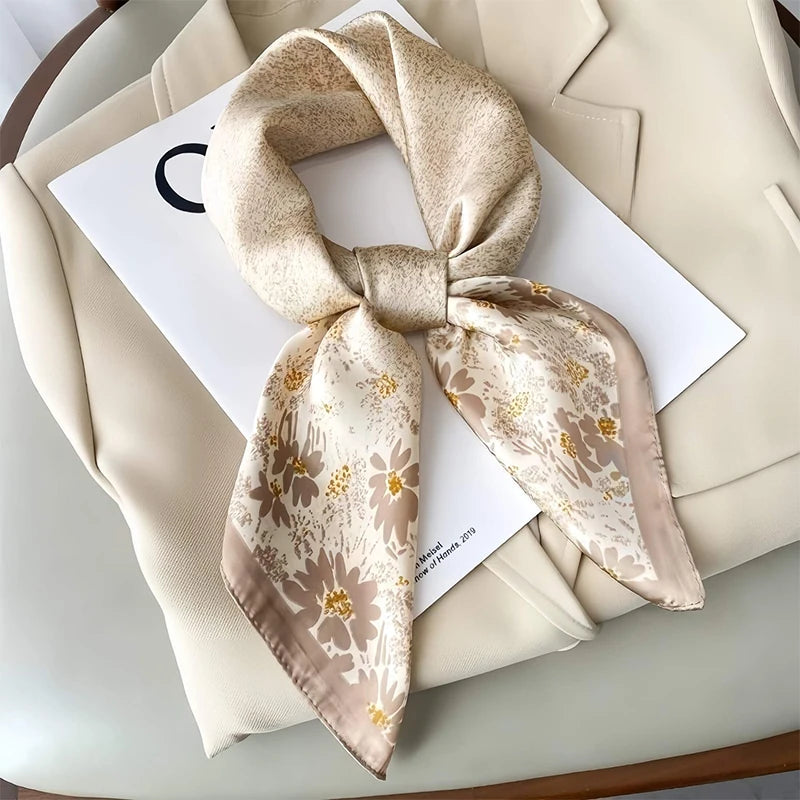 Flower Silk Square Scarf