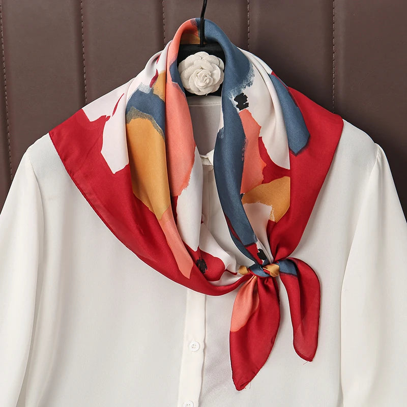 Flower Silk Square Scarf