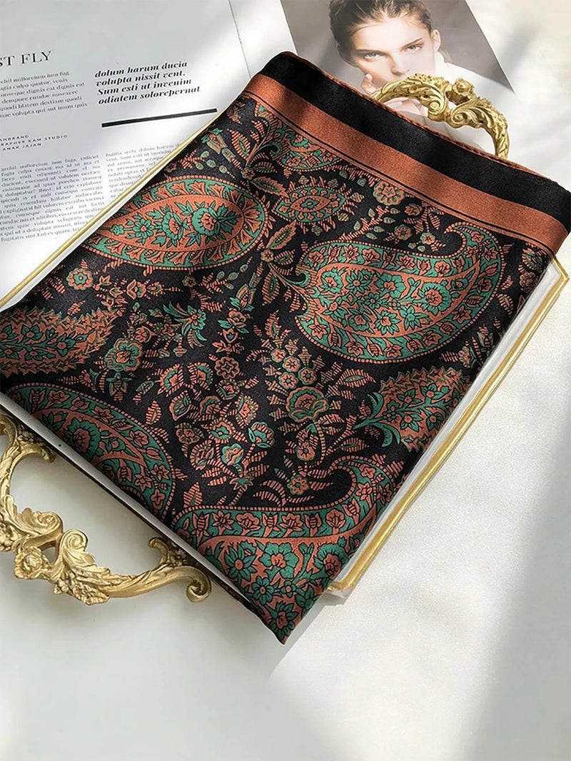 Flower Silk Square Scarf