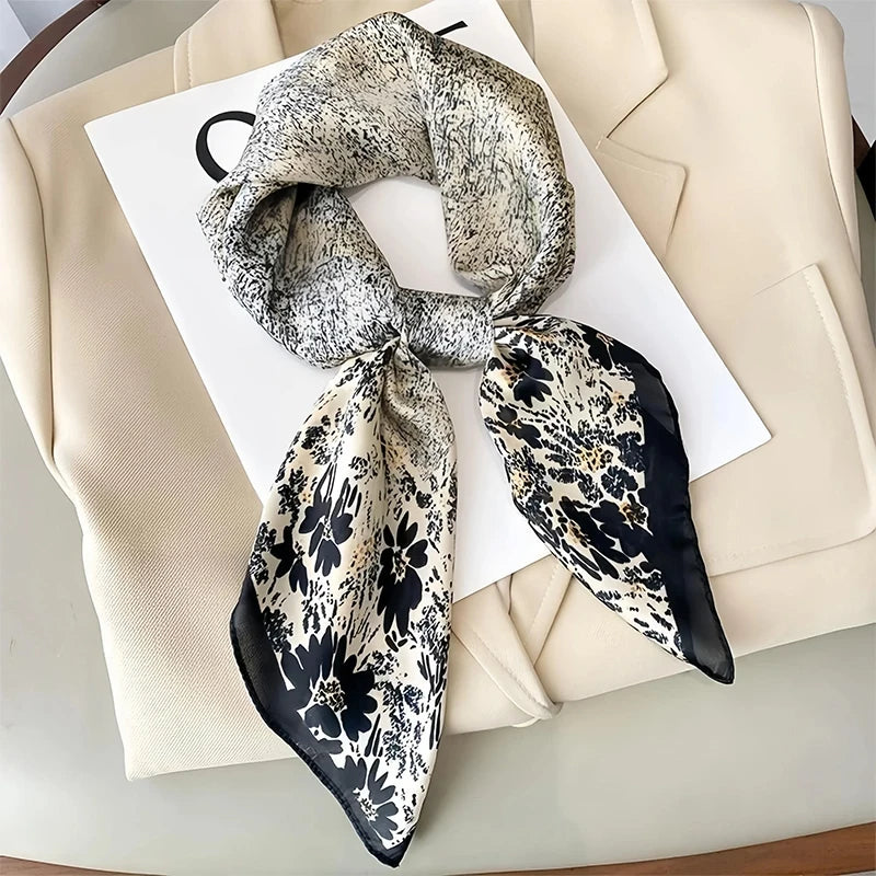 Flower Silk Square Scarf