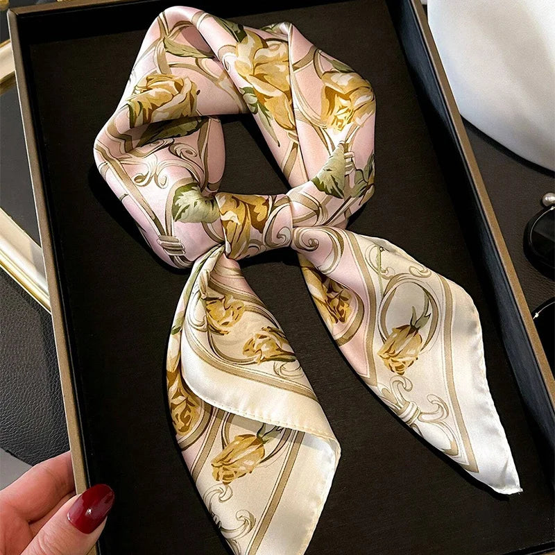 Flower Silk Square Scarf