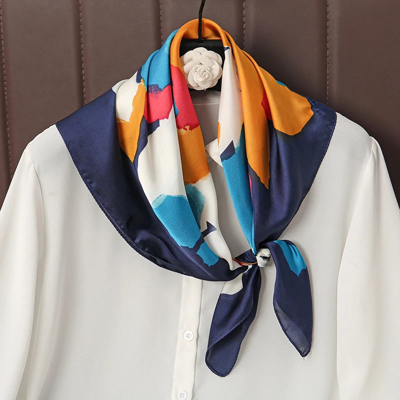 Flower Silk Square Scarf