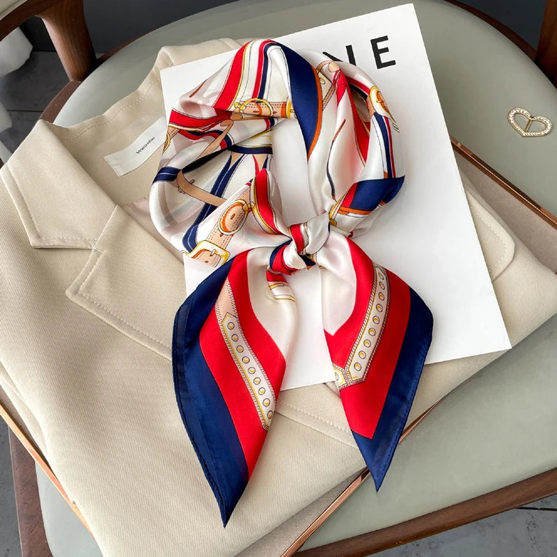 Flower Silk Square Scarf