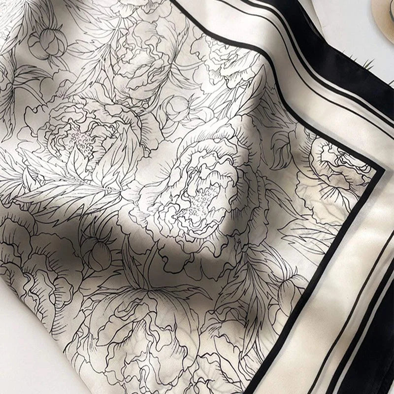 Flower Silk Square Scarf