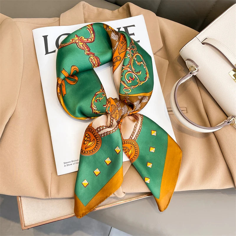Flower Silk Square Scarf