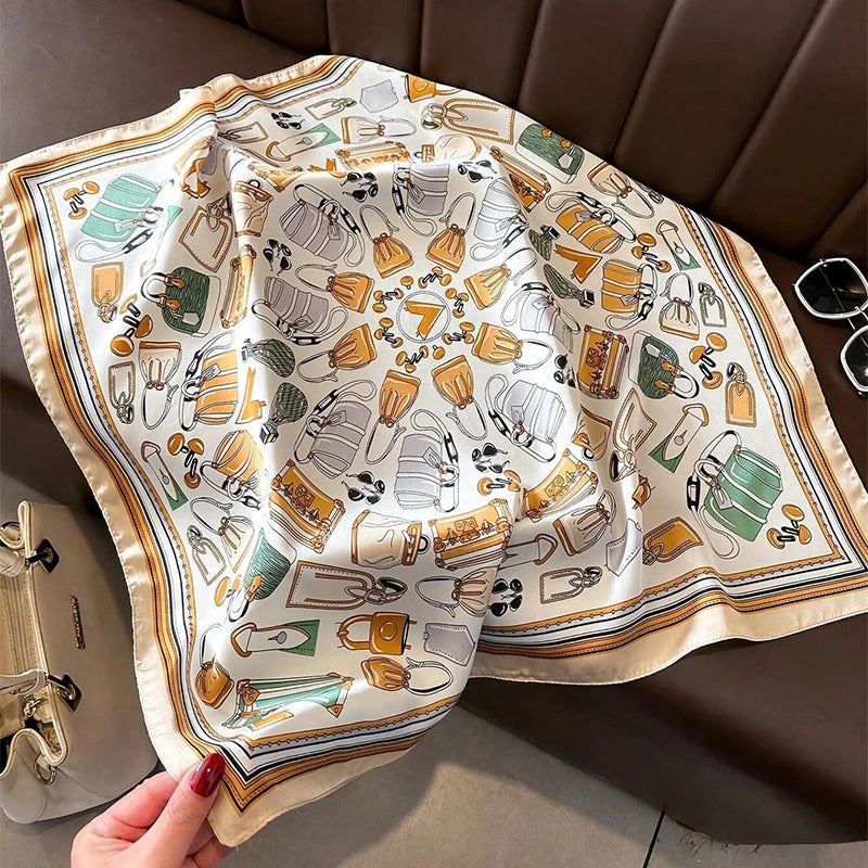 Flower Silk Square Scarf