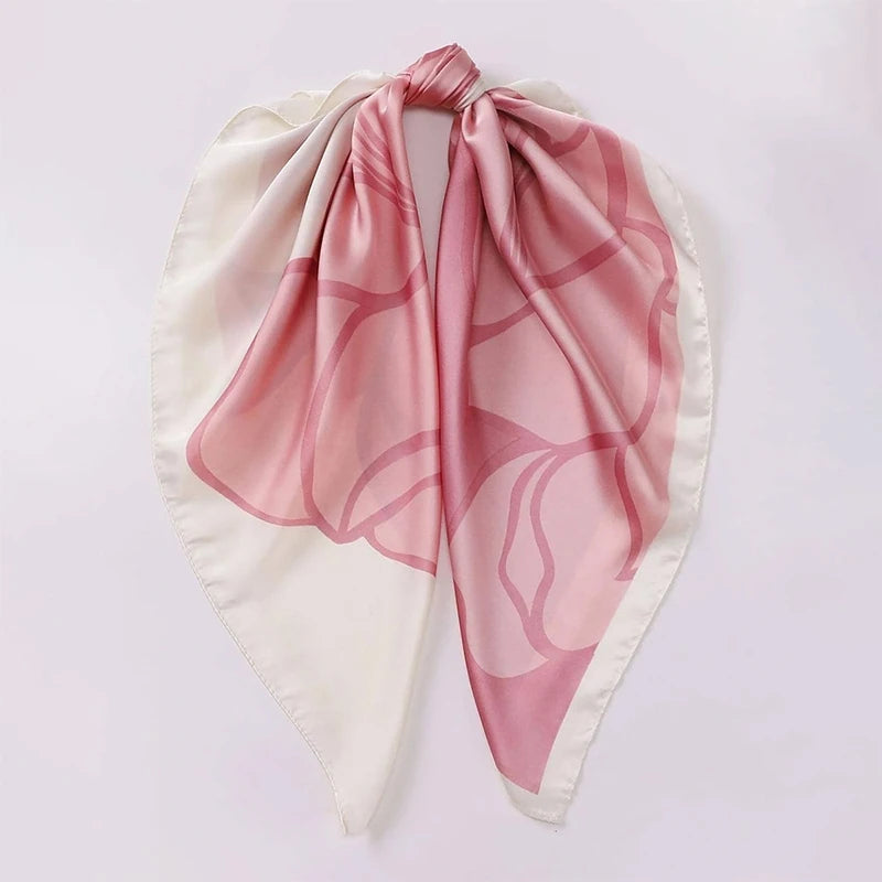 Flower Silk Square Scarf