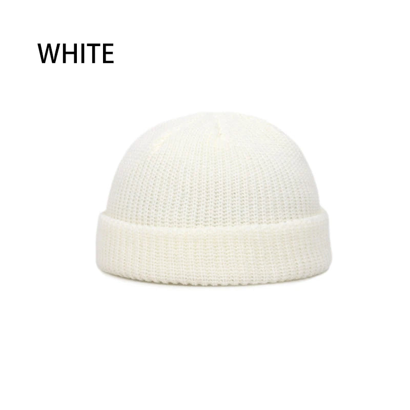 Winter Women Men Solid Color Warm Knitted Brimless Hat Male Beanies Autumn Hip Hop Skullcap Street Men Beanie Unisex Melon Cap