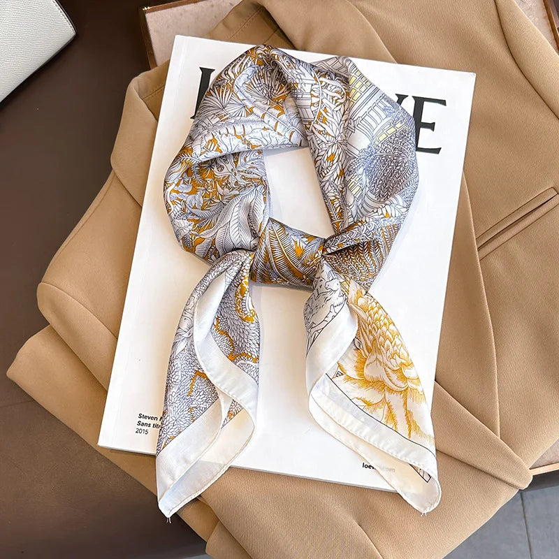 Flower Silk Square Scarf