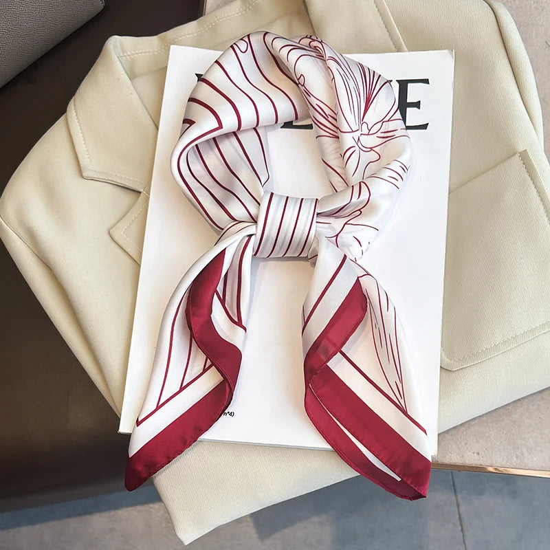 Flower Silk Square Scarf