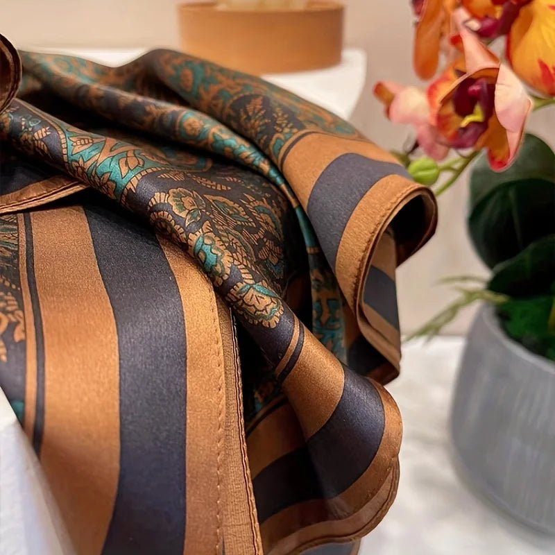 Flower Silk Square Scarf