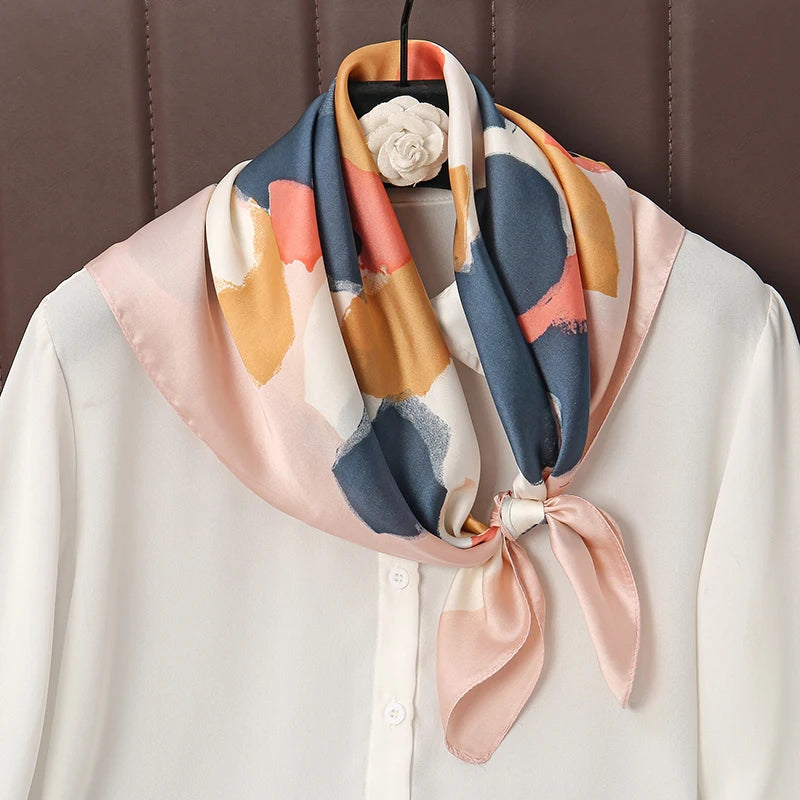 Flower Silk Square Scarf