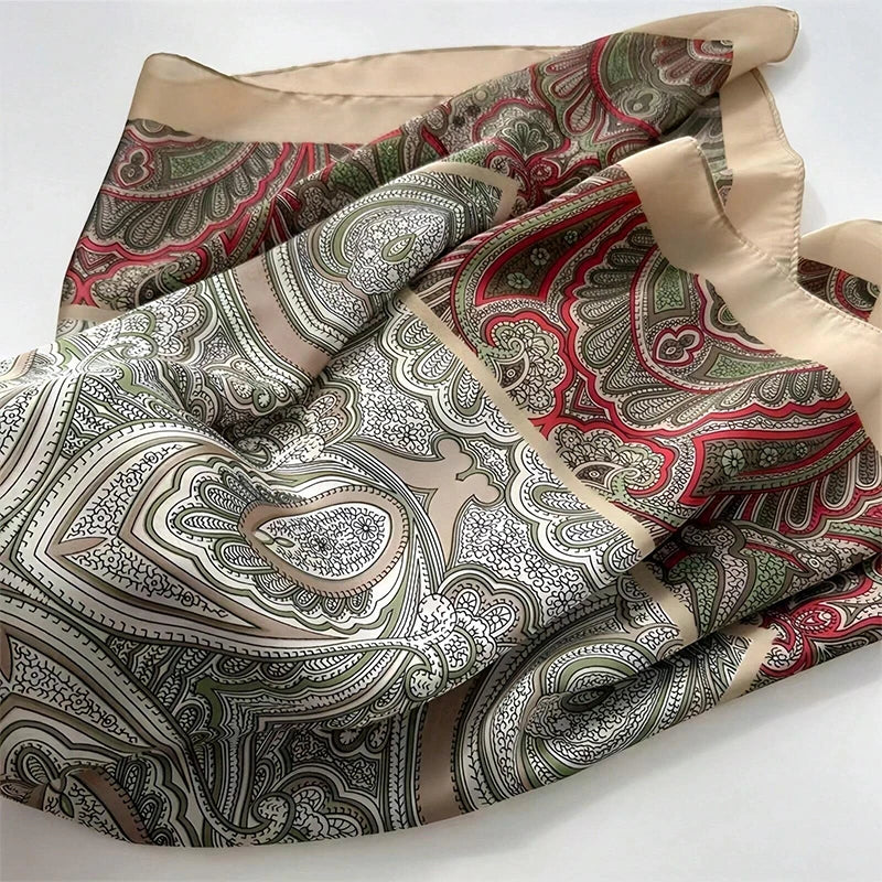 Flower Silk Square Scarf