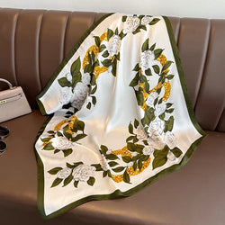 Flower Silk Square Scarf
