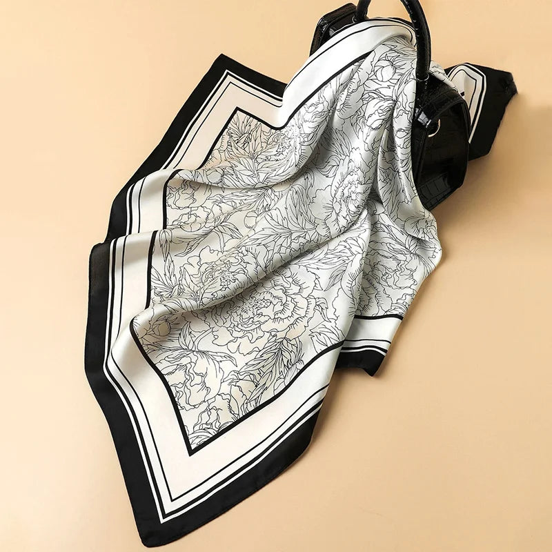Flower Silk Square Scarf