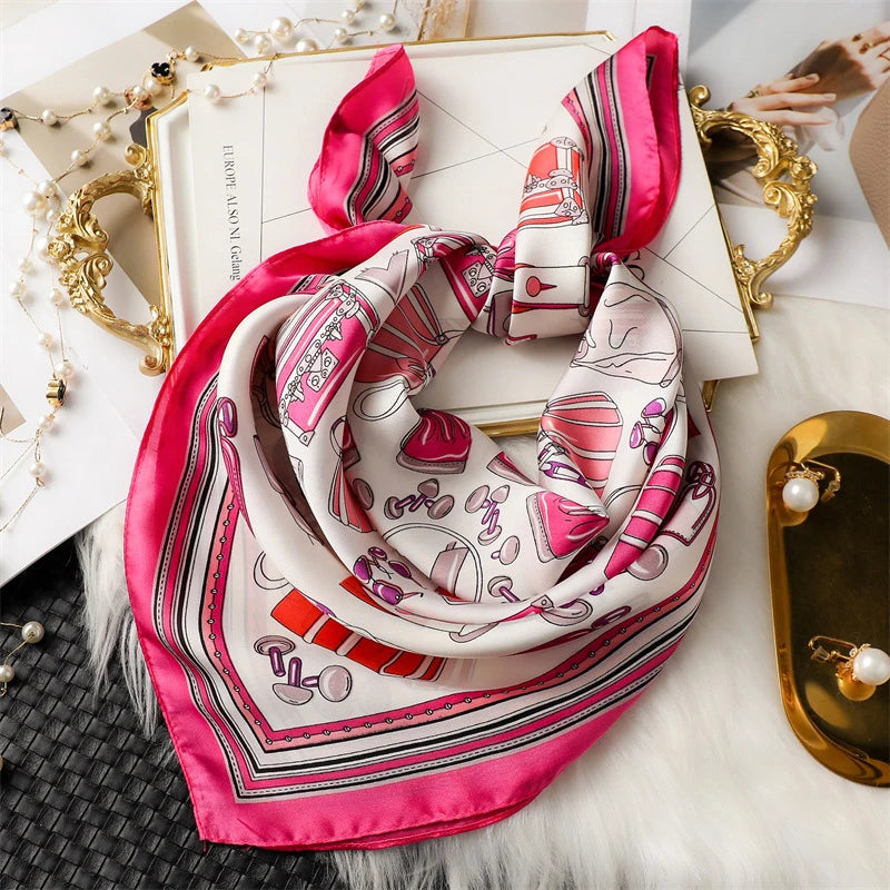 Flower Silk Square Scarf