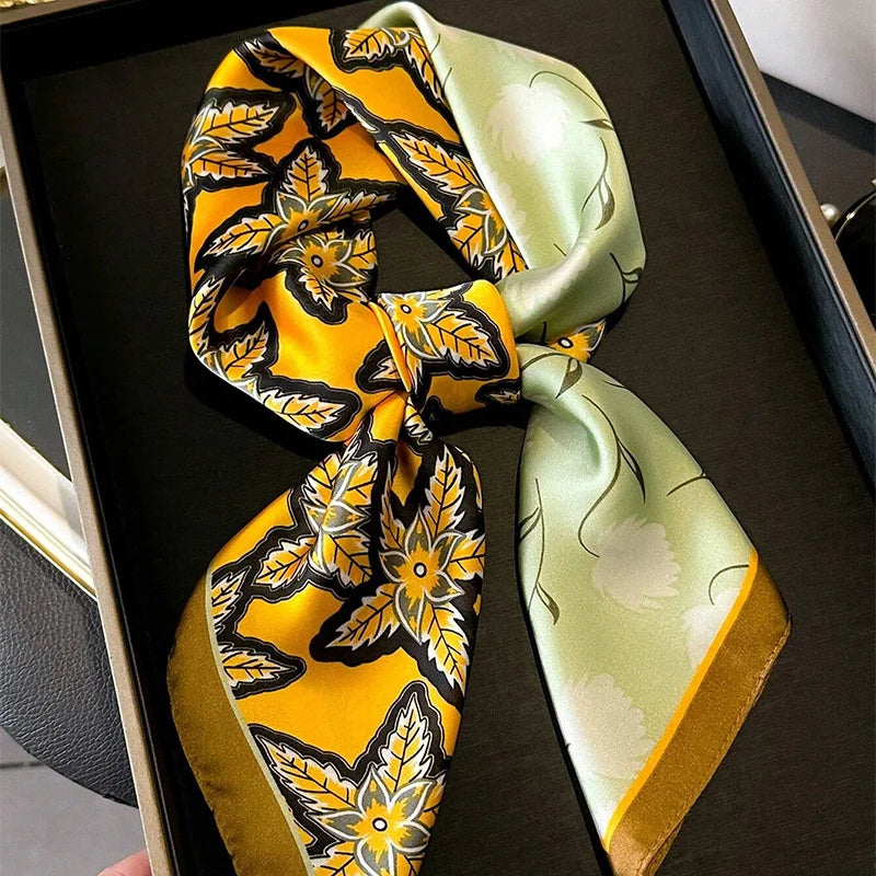 Flower Silk Square Scarf