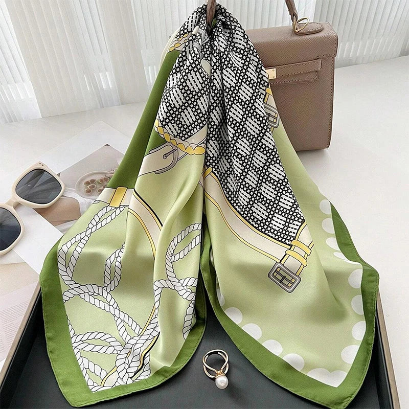 Flower Silk Square Scarf