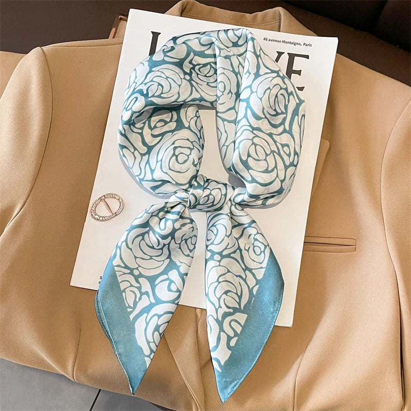 Flower Silk Square Scarf