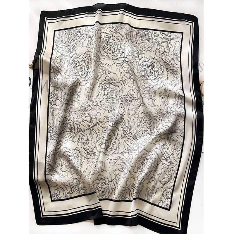 Flower Silk Square Scarf