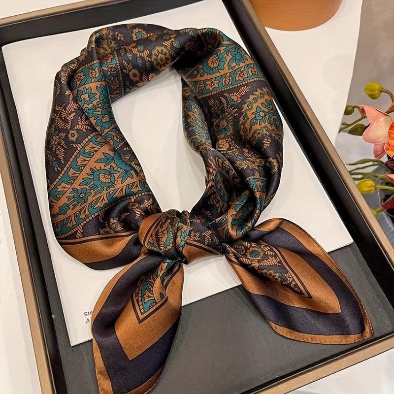 Flower Silk Square Scarf