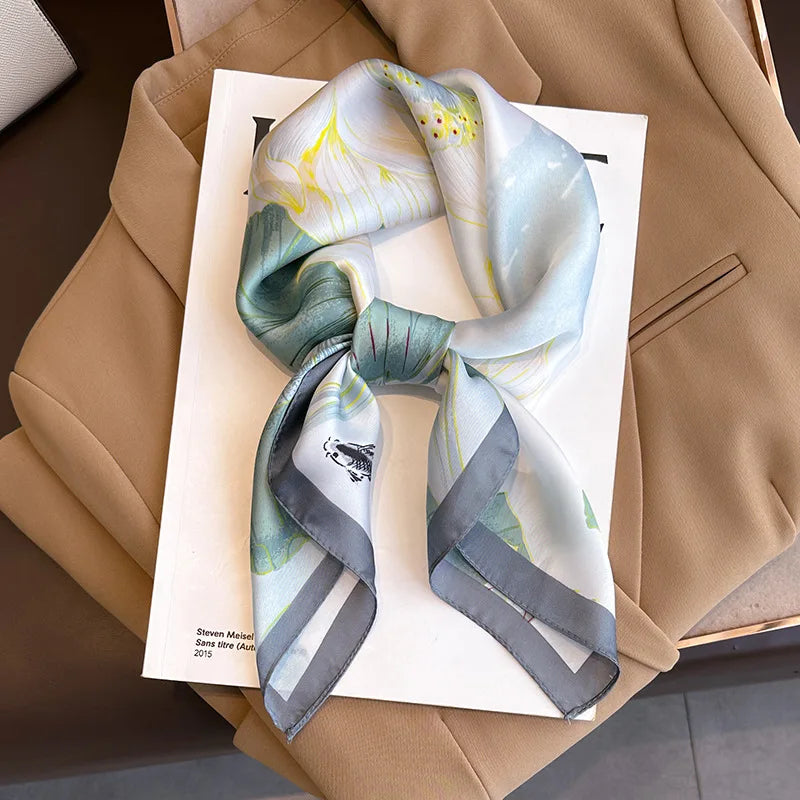 Flower Silk Square Scarf